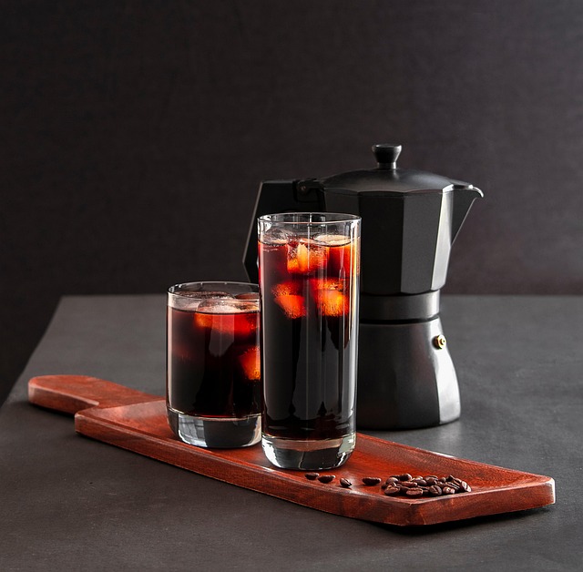 A refreshing glass of cold brew Velvet Roast, garnished with ice, inviting for a warm day.